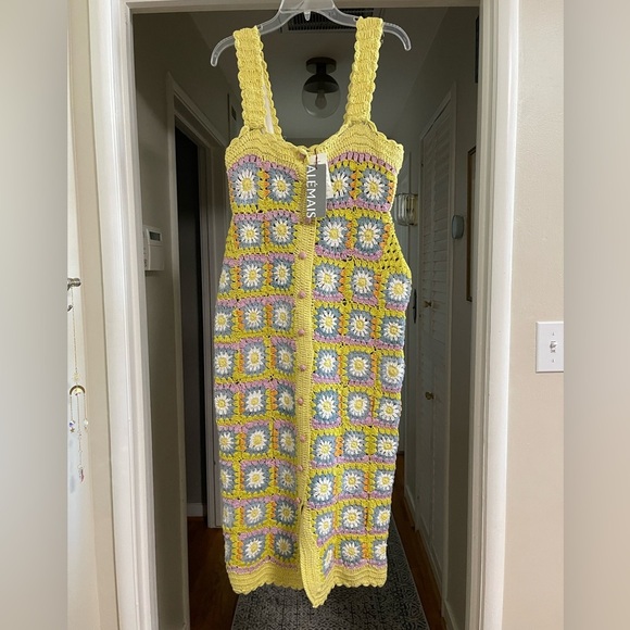 NWT Alémais Petra Crochet Midi Dress. Size US 4 - Picture 2 of 15